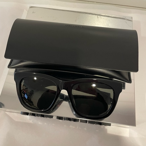 SAINT LAURENT SL M24/K-001 BLACK SUNGLASSES - Picture 2 of 9